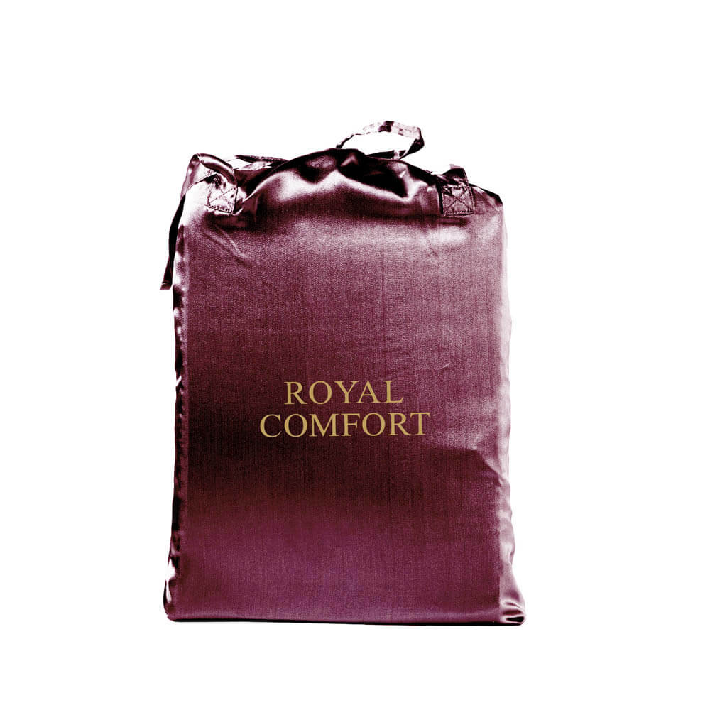 Royal Comfort 3 Piece Satin Sheet Set King Malaga Wine