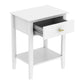 Harper 1 drawer side table - White