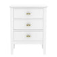 Harper 3 drawer side table - White