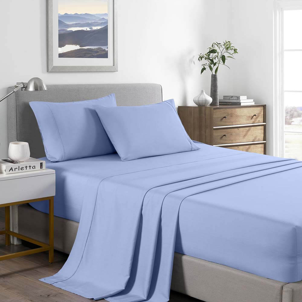 Royal Comfort Bamboo Cooling 2000TC Sheet Set King Light Blue