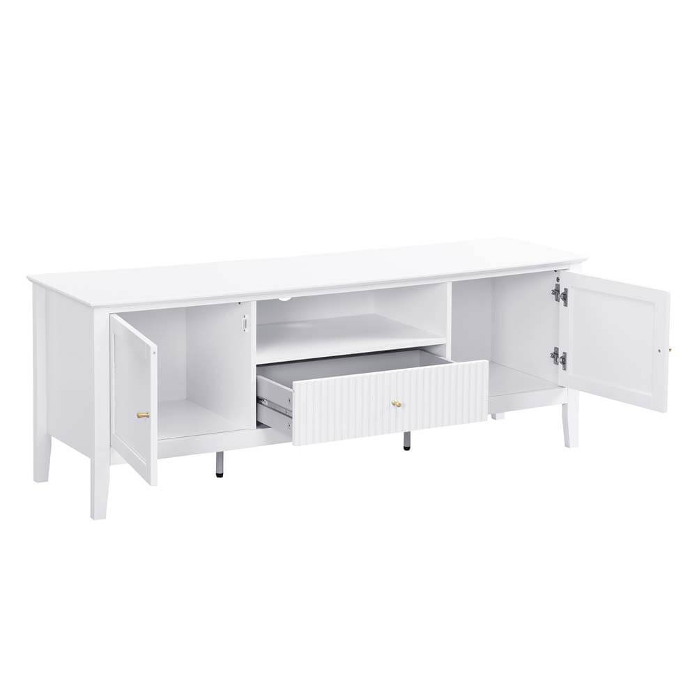 Zara Fluted Entertainment Unit 150cm White