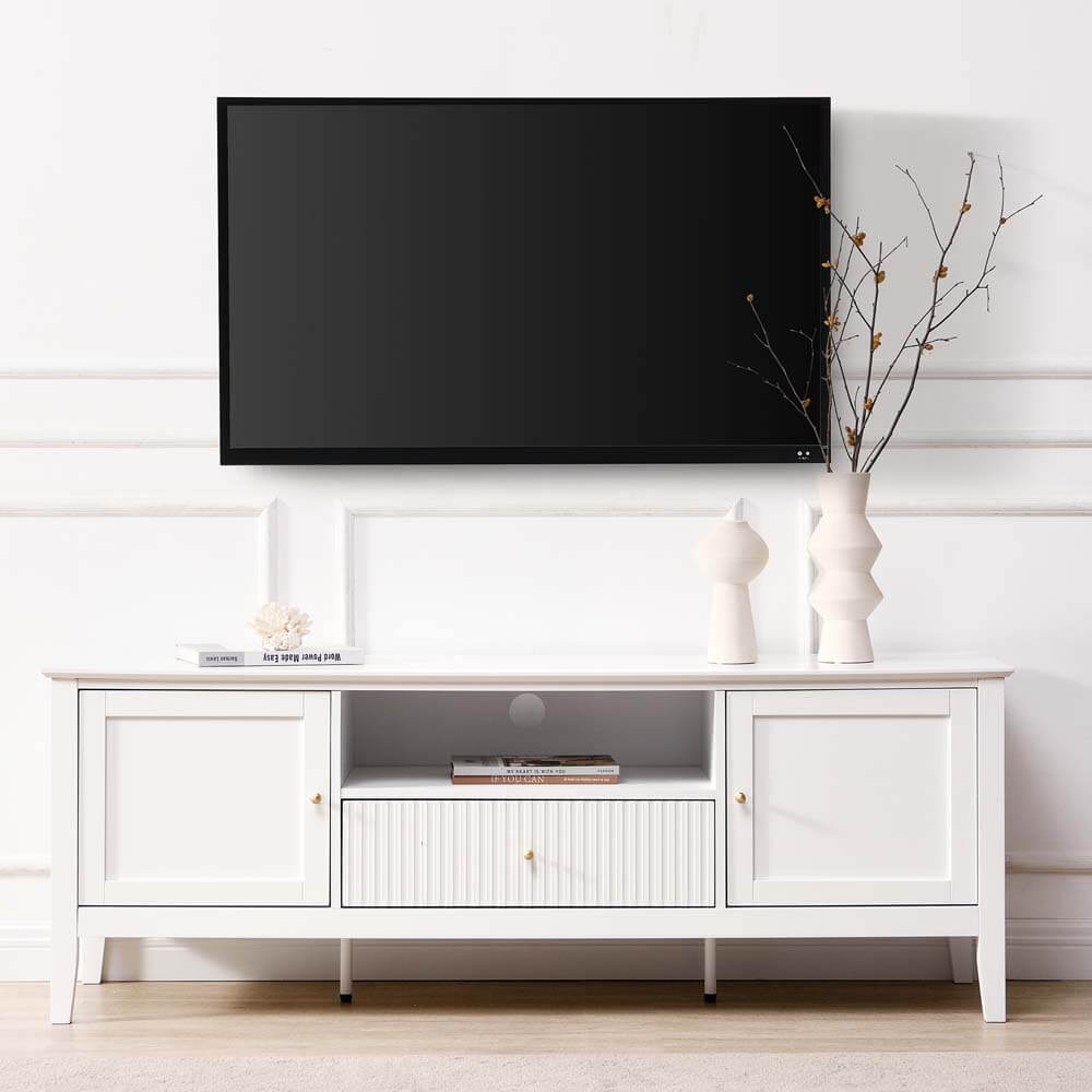 Zara Fluted Entertainment Unit 150cm White