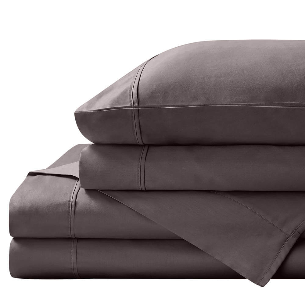 Royal Comfort 1500TC Cotton Rich Fitted 4 Piece Sheet Set Queen Dusk Grey