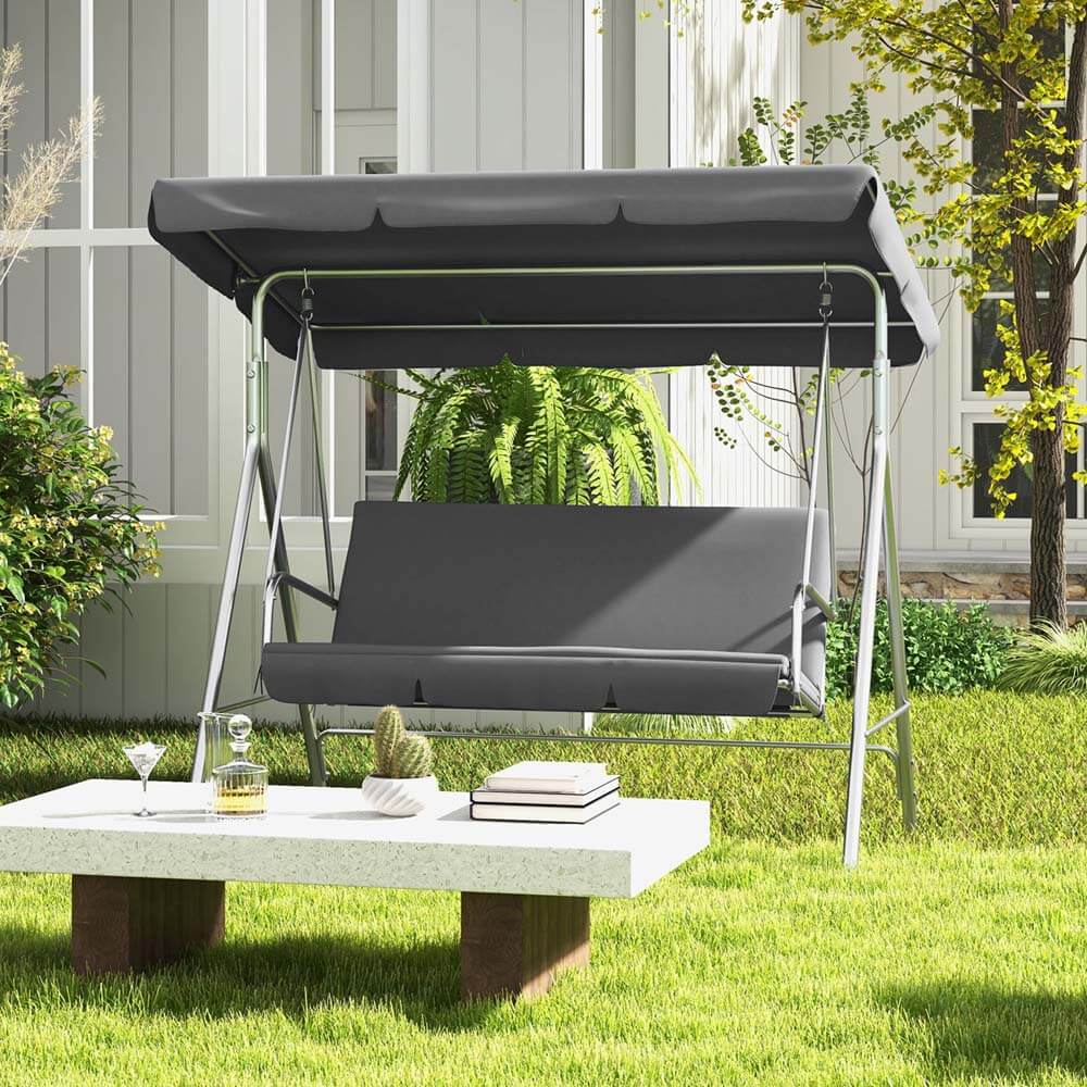 Milano Outdoor Steel Swing Chair - Grey