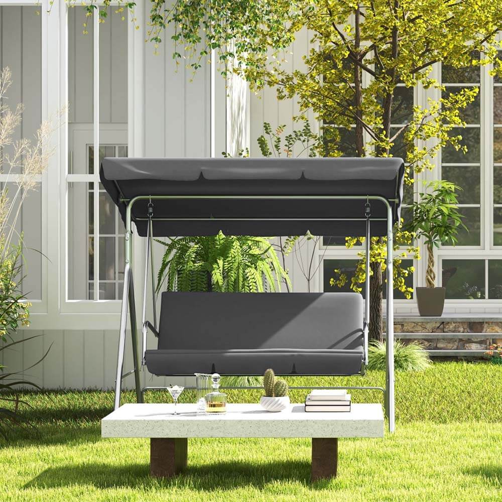 Milano Outdoor Steel Swing Chair - Grey