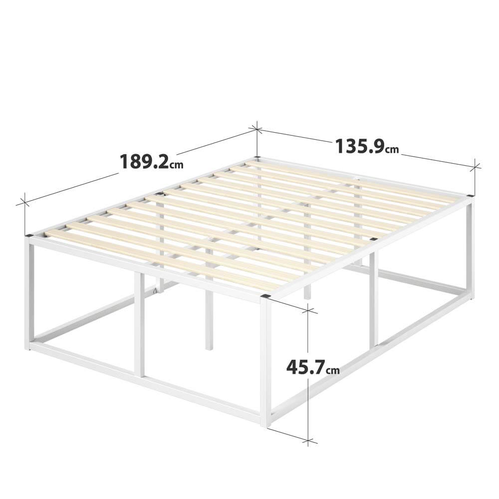 Joseph Metal High Bed Base White Queen