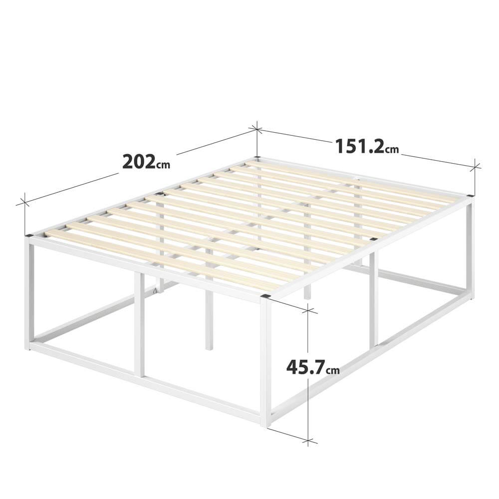 Joseph Metal High Bed Base White Queen