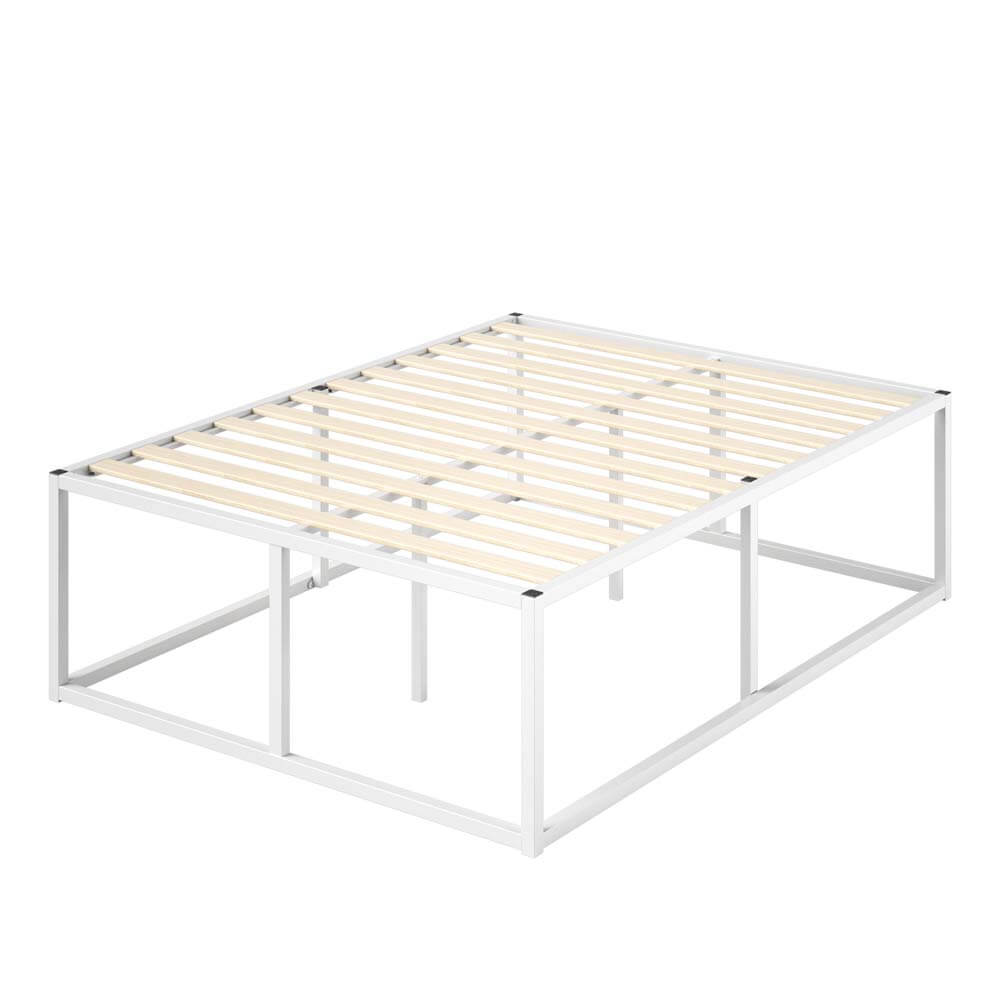 Joseph Metal High Bed Base White Queen