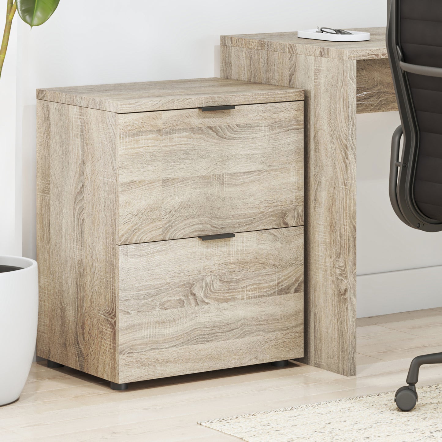 Rico 2 Draw Filing Cabinet Light Sonoma Oak