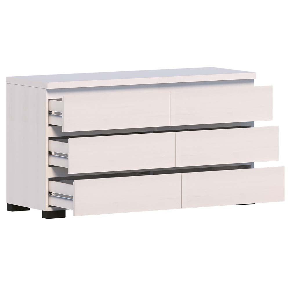 Elara 6 Drawer Dresser Chest White