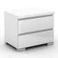 Elara 2 Drawer High Gloss Bedside Table - White