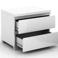 Elara 2 Drawer High Gloss Bedside Table - White