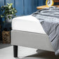 Essentials Upholstered Platform Light Grey Bed Frame Queen