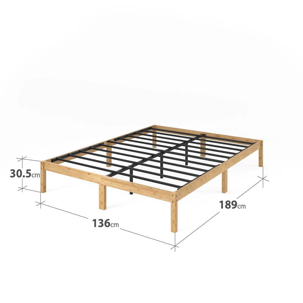 12in Bamboo Black Bed Frame Double