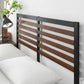 Kai Bamboo Wood and Metal Bed Frame Black Queen