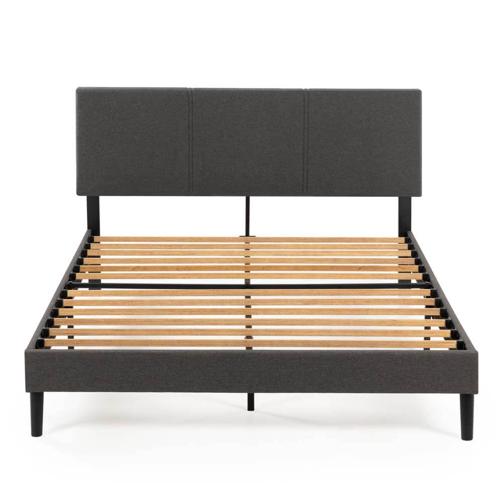 Cambril Fabric Bed Frame Dark Grey Queen