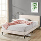 Liam Upholstered Beige Bed Frame Double