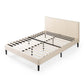 Liam Upholstered Beige Bed Frame Double