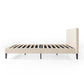 Liam Upholstered Beige Bed Frame Double