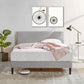 Olivia 30cm Upholstered Double Bed Frame Light Grey