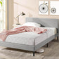 Liam Upholstered Light Grey Bed Frame King Single