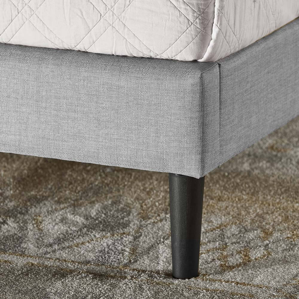 Olivia 30cm Upholstered Double Bed Frame Light Grey