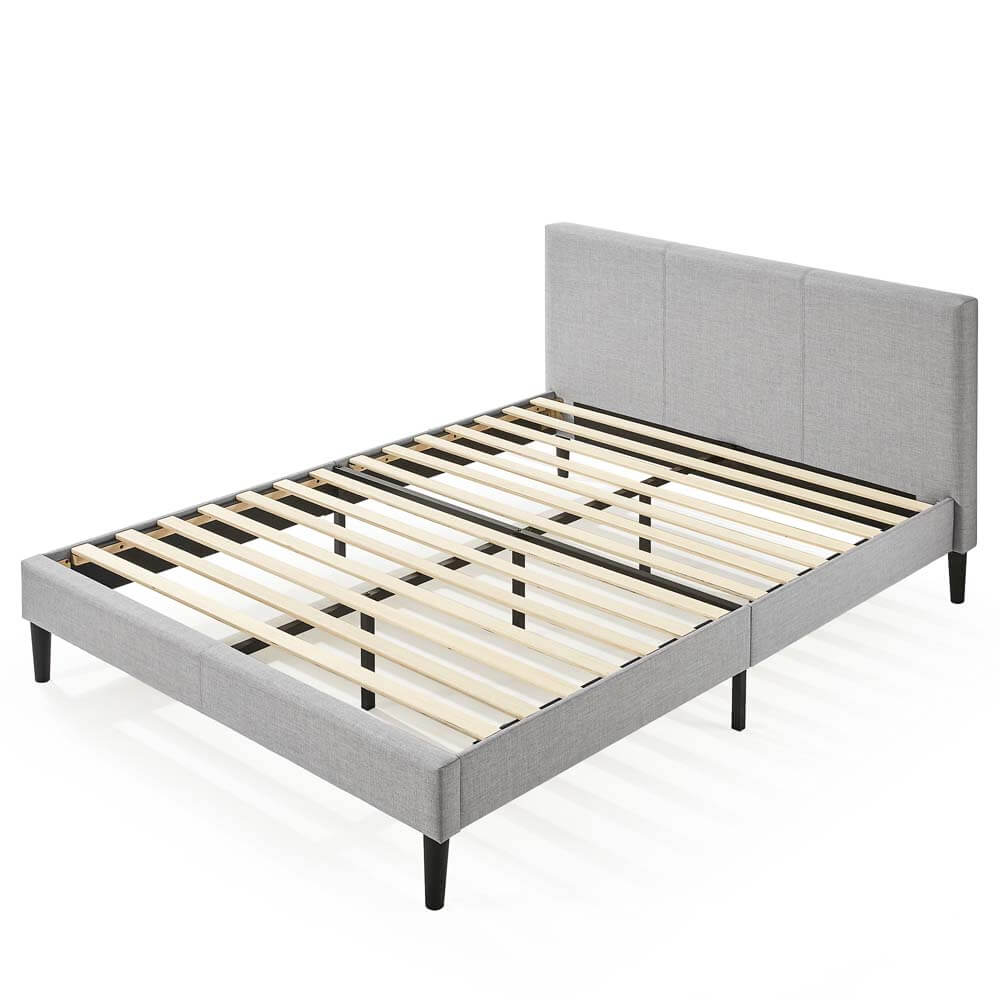 Olivia 30cm Upholstered Double Bed Frame Light Grey