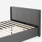 Maddon Fabric Gas Lift Storage Bed Frame Dark Grey Queen