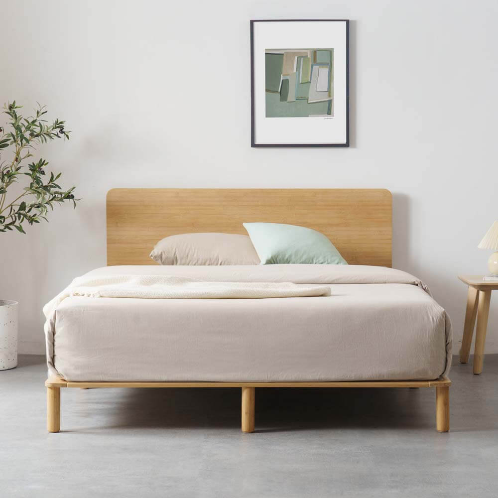 Arden Bamboo Wood Bed Frame Natural King Single