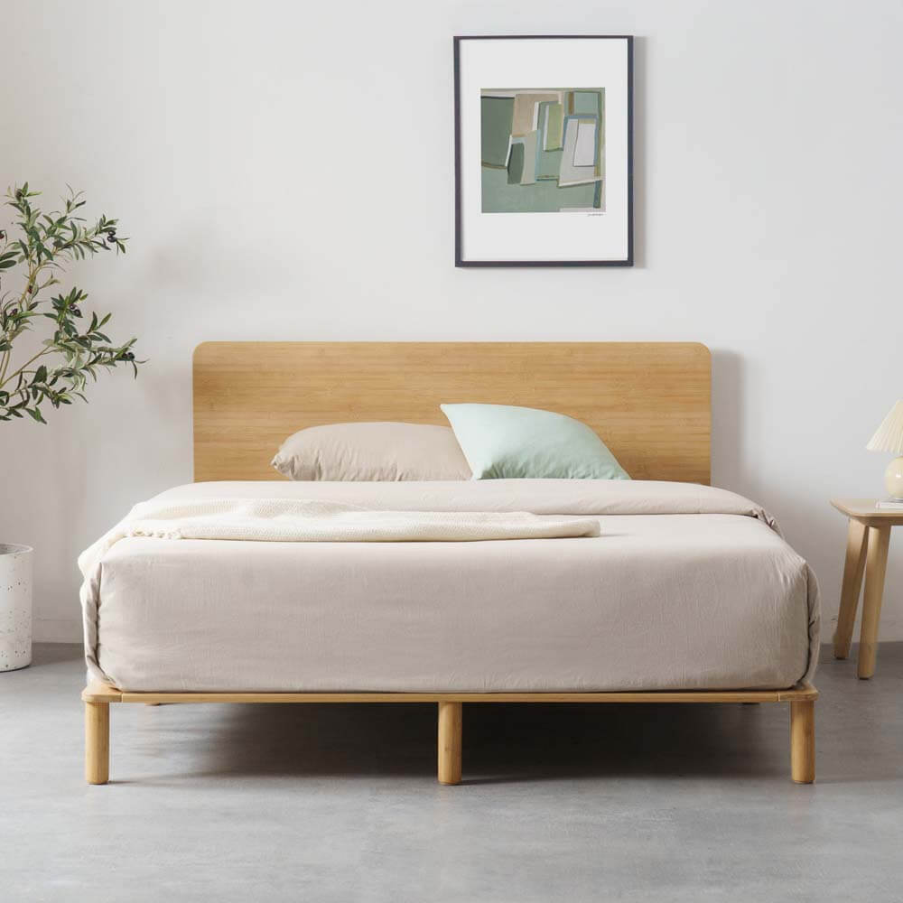 Arden Bamboo Wood Bed Frame Natural Double