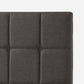 Lottie Square Stitched Upholstered Fabric Bed Frame Dark Grey Double