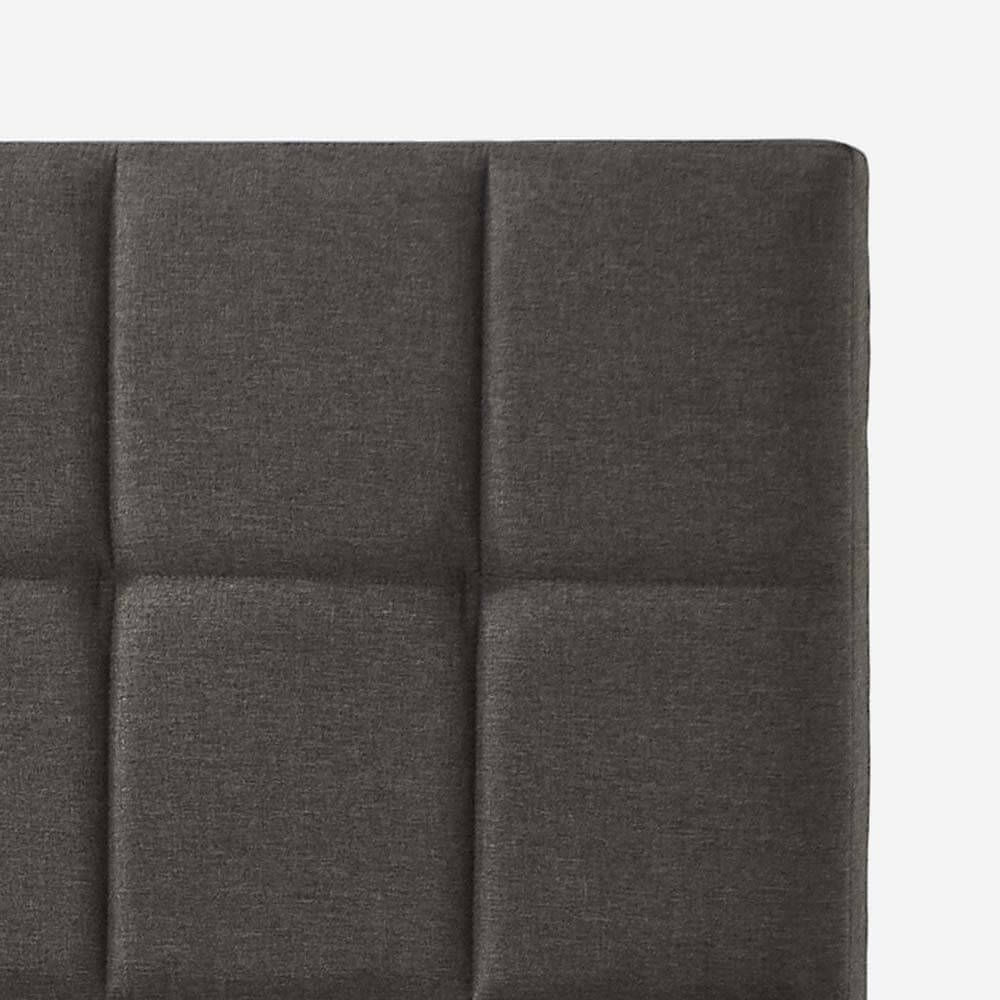 Lottie Square Stitched Upholstered Fabric Bed Frame Dark Grey Queen