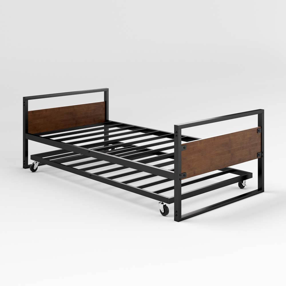 Suzanne Ironline Bamboo Wood and Metal Daybed and Trundle Black