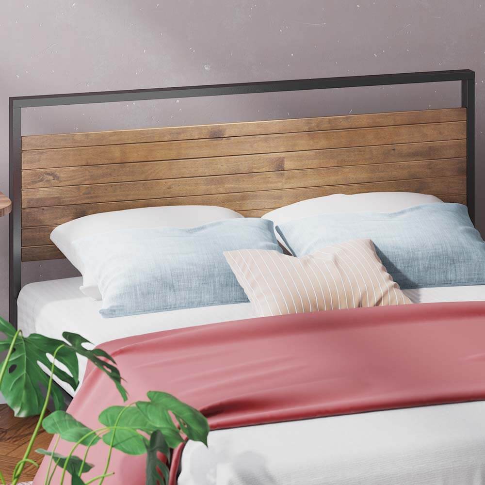 Ironline Metal and Wood Bed Frame - Queen