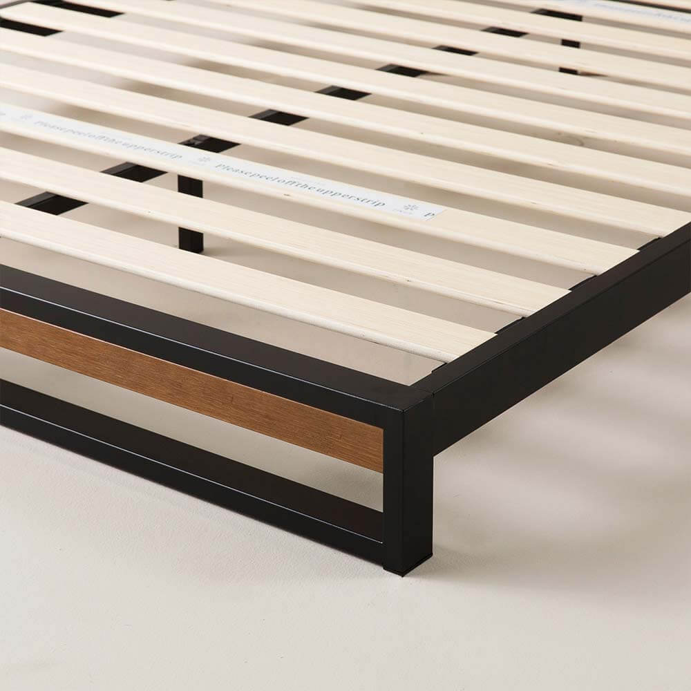 Ironline Metal and Wood Bed Frame - Queen