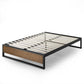 Suzanne Ironline Bamboo Wood and Metal High Bed Base Black Queen