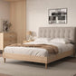 Aria Upholstered Bed Frame Oak Grey Queen