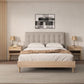 Aria Upholstered Bed Frame Oak Grey Queen