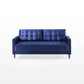 Benton MidCentury 3 Seater Sofa Navy Blue Velvet