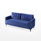 Benton MidCentury 3 Seater Sofa Navy Blue Velvet