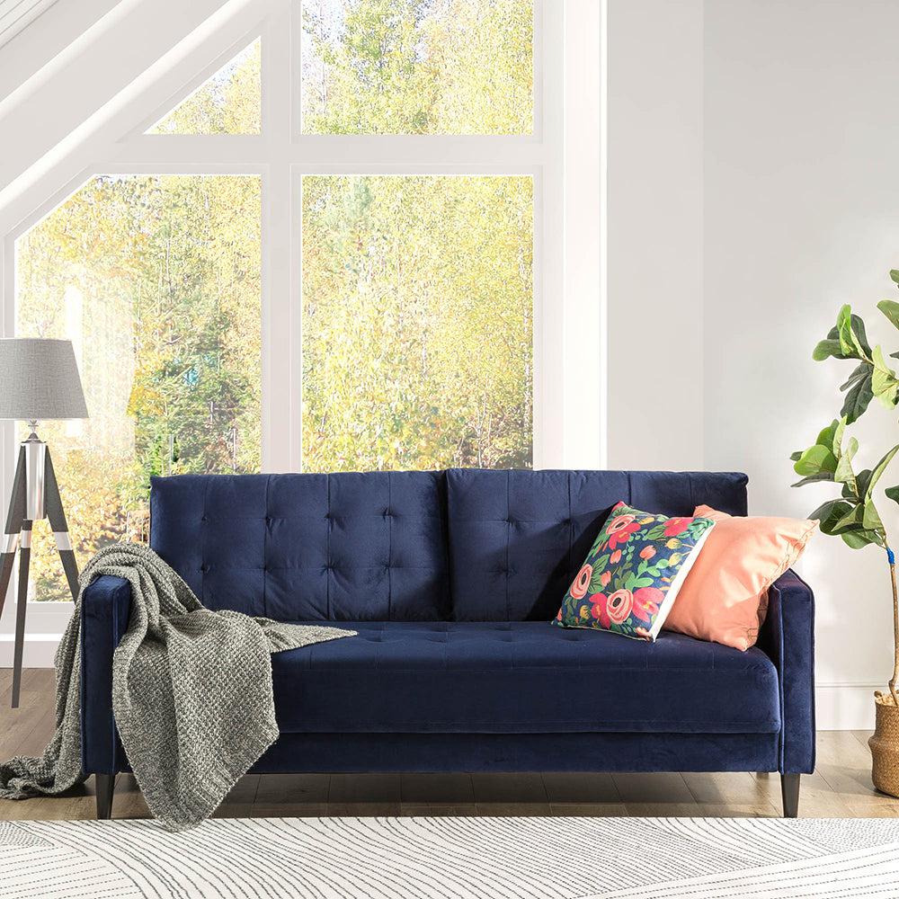 Jazz 3 Seat Sofa Dark Blue Velvet