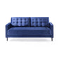 Benton MidCentury 3 Seater Sofa Navy Blue Velvet