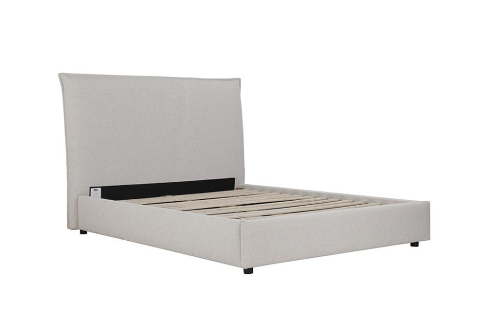 Edge Upholstered Bed Frame Latte Queen