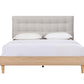 Aria Upholstered Bed Frame Oak Grey Queen