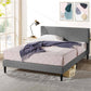 Olivia 30cm Upholstered Double Bed Frame Dark Grey