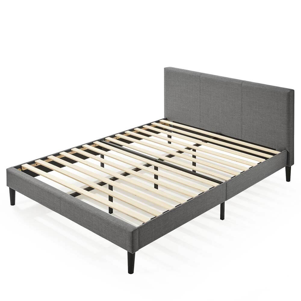 Olivia 30cm Upholstered King Bed Frame Dark Grey