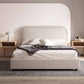 Lola Upholstered Queen Bed Frame Cream