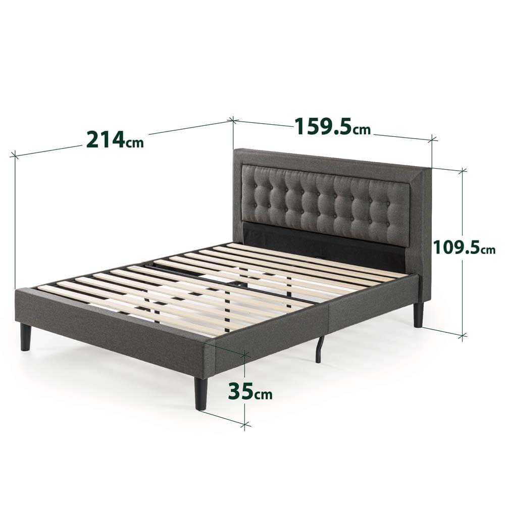 Rochelle Queen Bed Frame Dark Grey