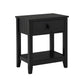 Aspen Bedside Table 1 Drawer Black