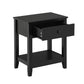 Aspen Bedside Table 1 Drawer Black